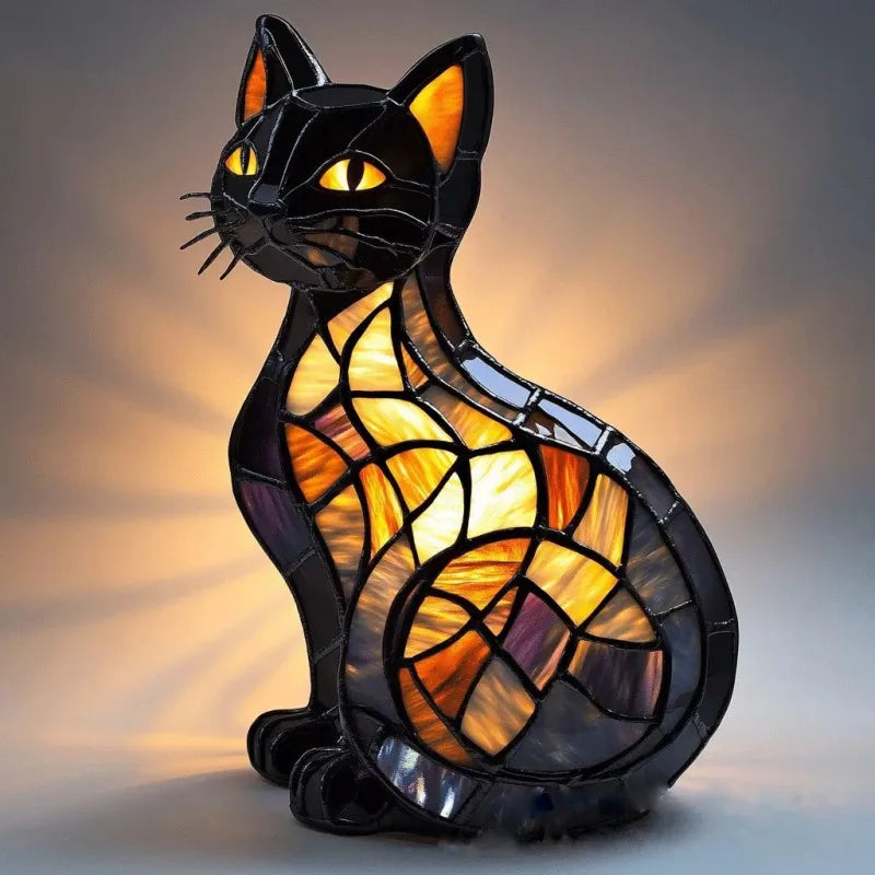 KITTYGLOW | Stained Glass Cat Lamp