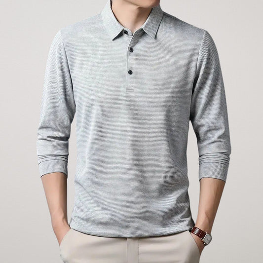 Long-Sleeve Cotton Polo Shirt