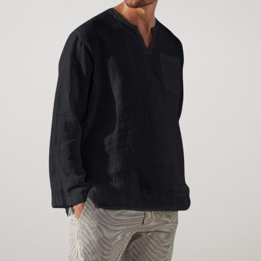 Long-Sleeve Linen Shirt