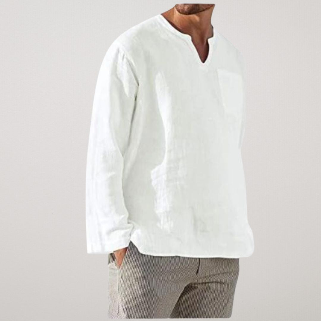 Long-Sleeve Linen Shirt