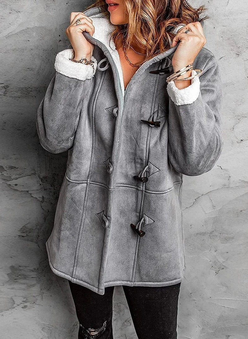 FIORA | Velvet Ember Hooded Coat