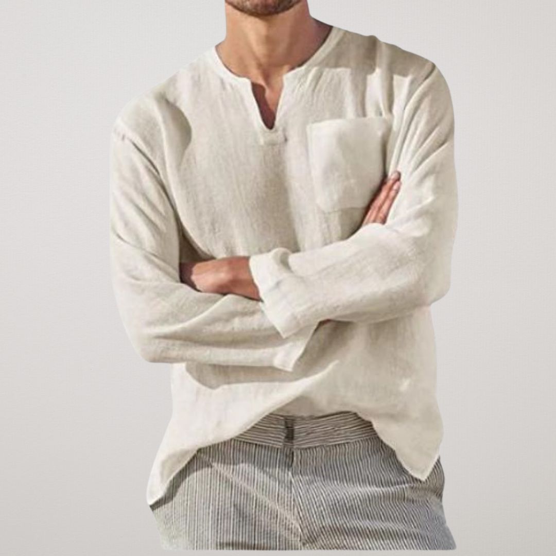 Long-Sleeve Linen Shirt