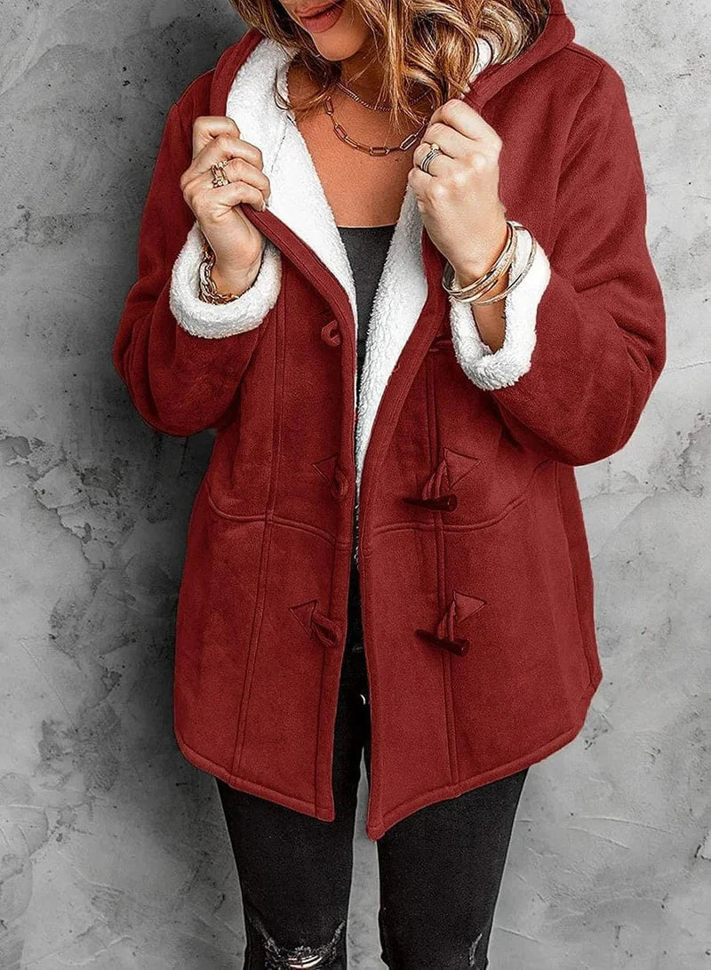 FIORA | Velvet Ember Hooded Coat