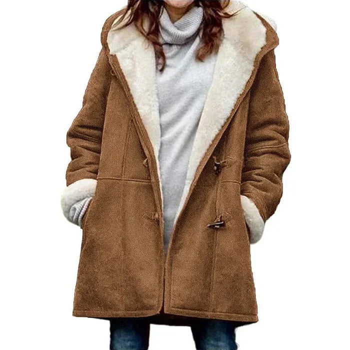 FIORA | Velvet Ember Hooded Coat