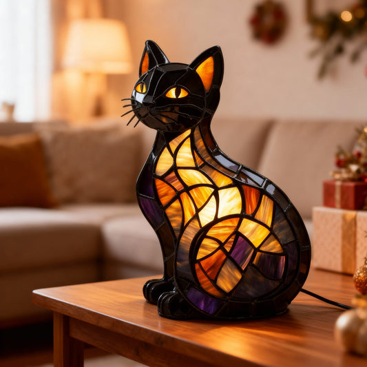 KITTYGLOW | Stained Glass Cat Lamp