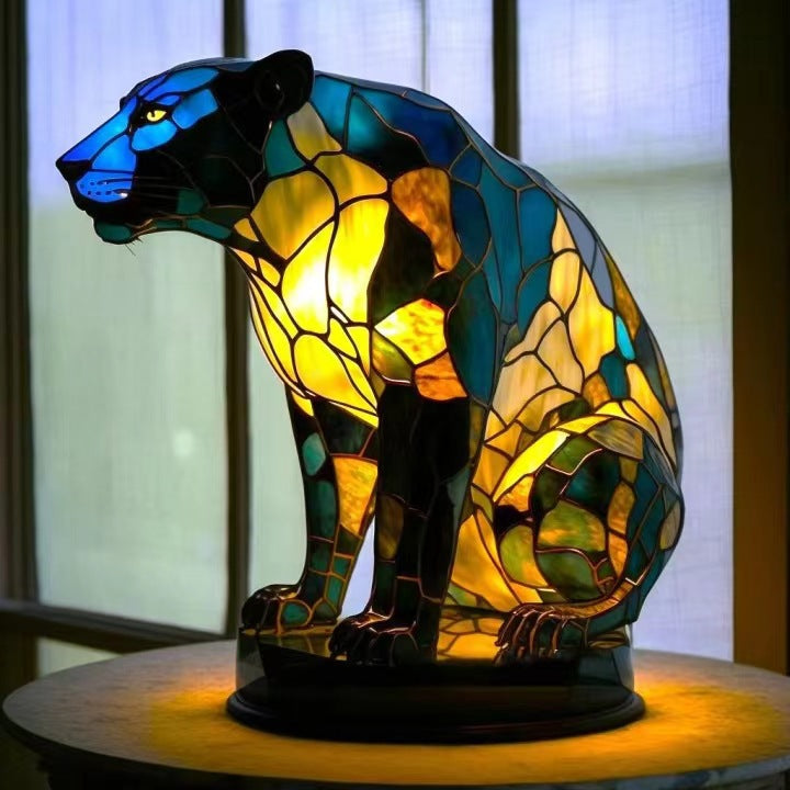 GLOWANIMAL | Cozy Stained Glass Panther Lamp