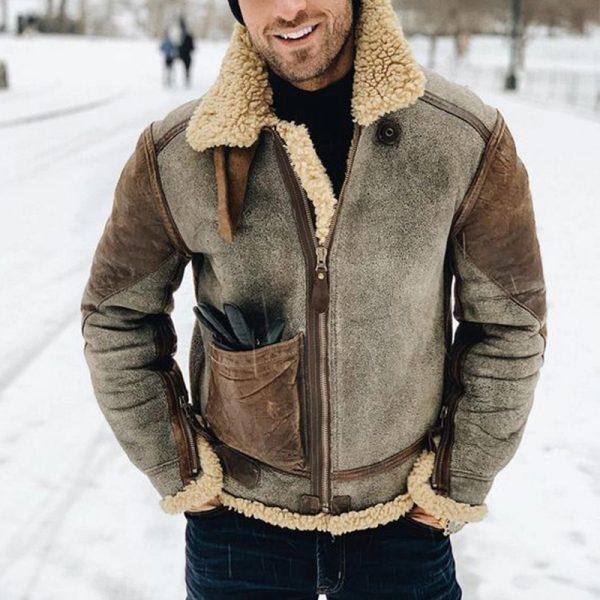 Integrated Lambskin Leather Jacket