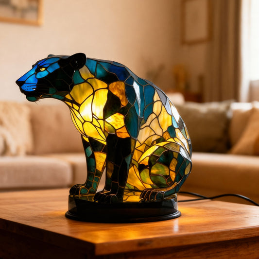 GLOWANIMAL | Cozy Stained Glass Panther Lamp