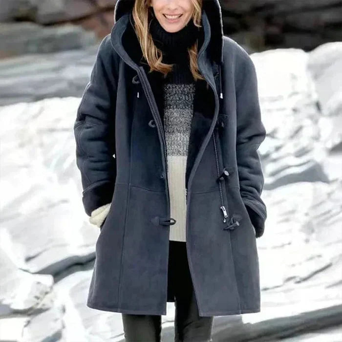 FIORA | Velvet Ember Hooded Coat
