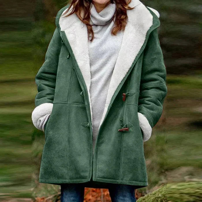 FIORA | Velvet Ember Hooded Coat