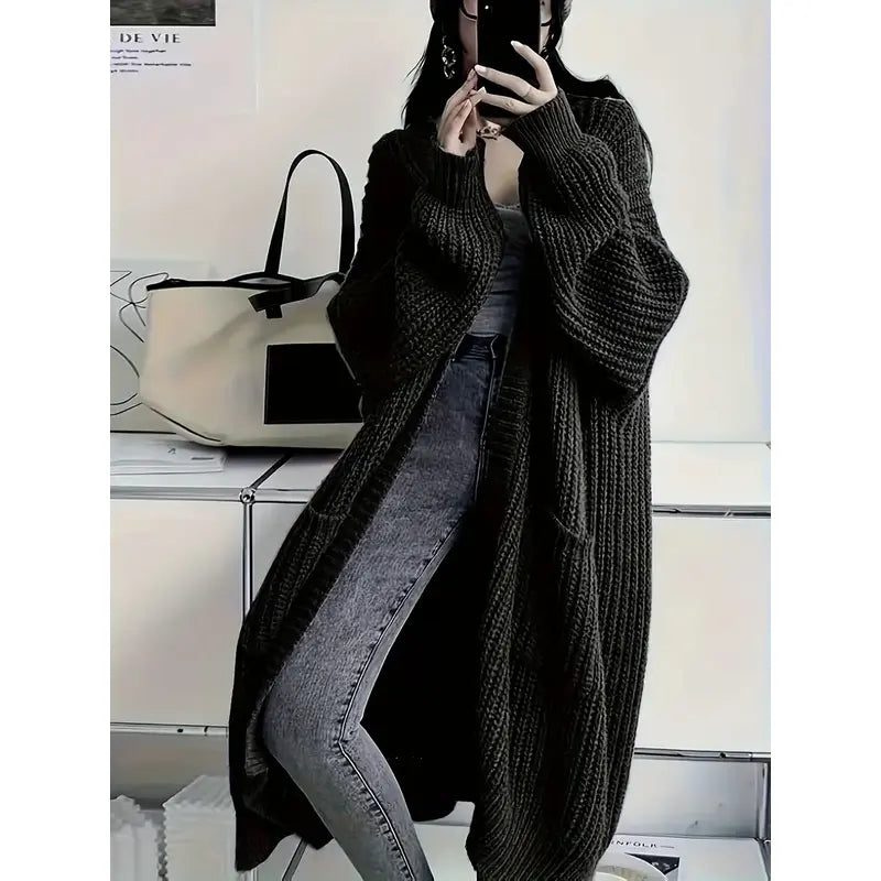 FIORA | Solid-colored, open-front cardigan