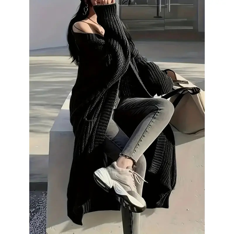 FIORA | Solid-colored, open-front cardigan
