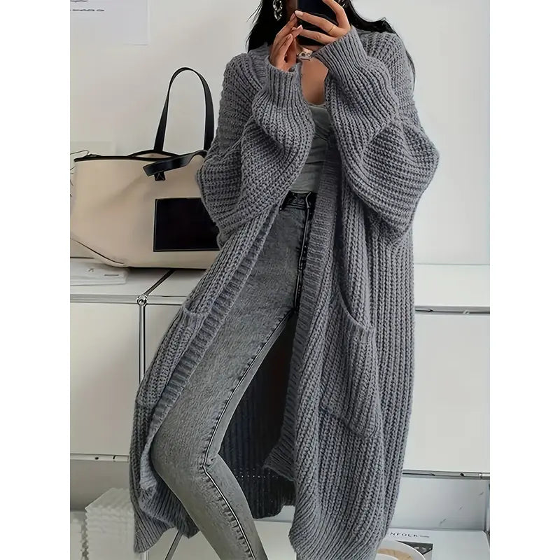 FIORA | Solid-colored, open-front cardigan